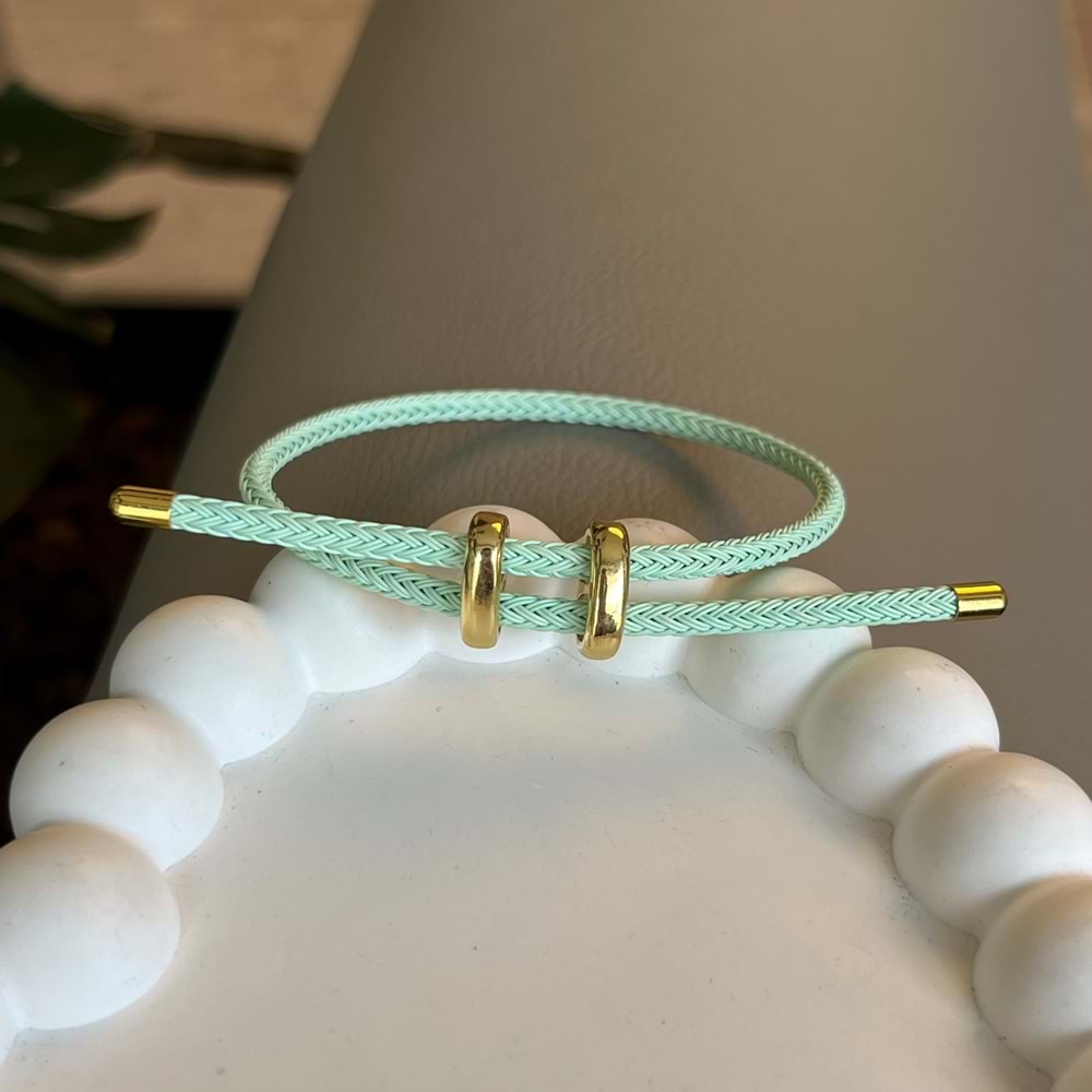 Hermes Çelik İpli Bileklik Su Yeşili