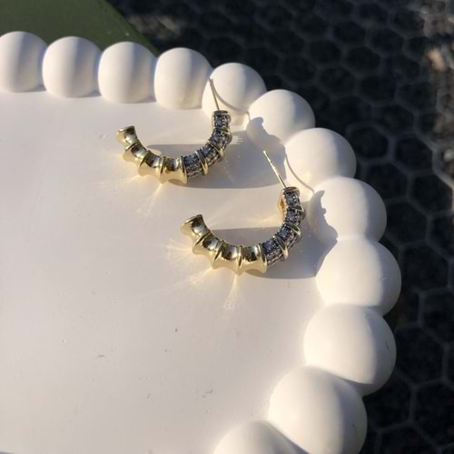VIP Zirkon Taş Tırtıl Küpe