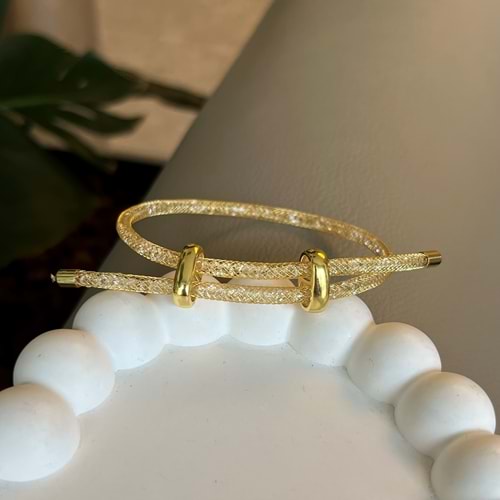 Hermes Çelik İpli Bileklik GOLD