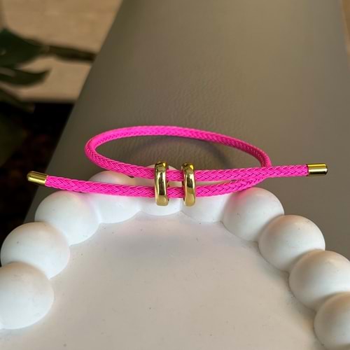 Hermes Çelik İpli Bileklik PEMBE