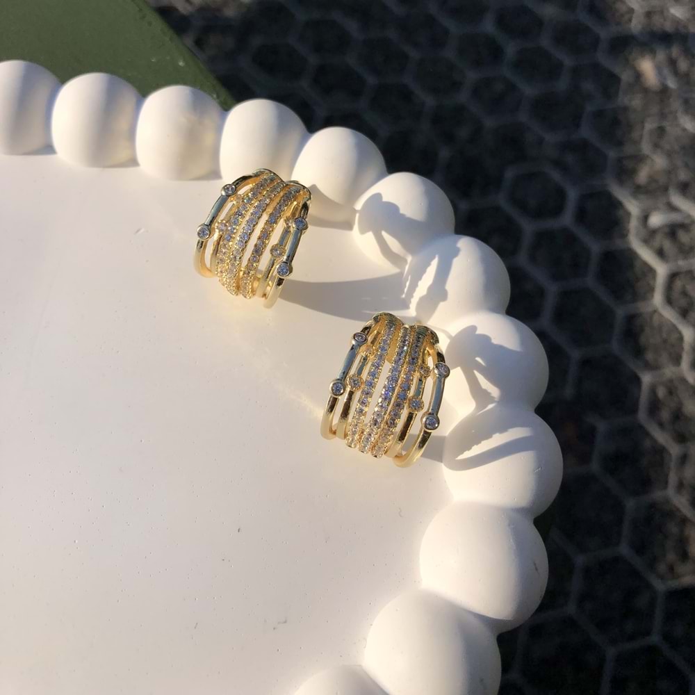 VIP Zirkon Taş Sarmal Küpe