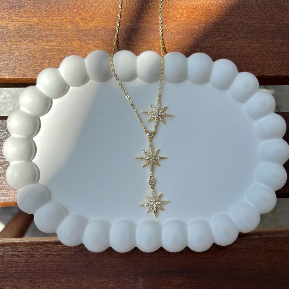 VIP Asansörlü Yıldız Kolye GOLD