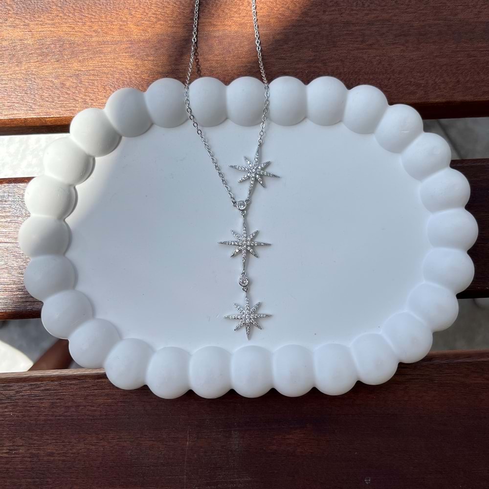 VIP Asansörlü Yıldız Kolye GÜMÜŞ