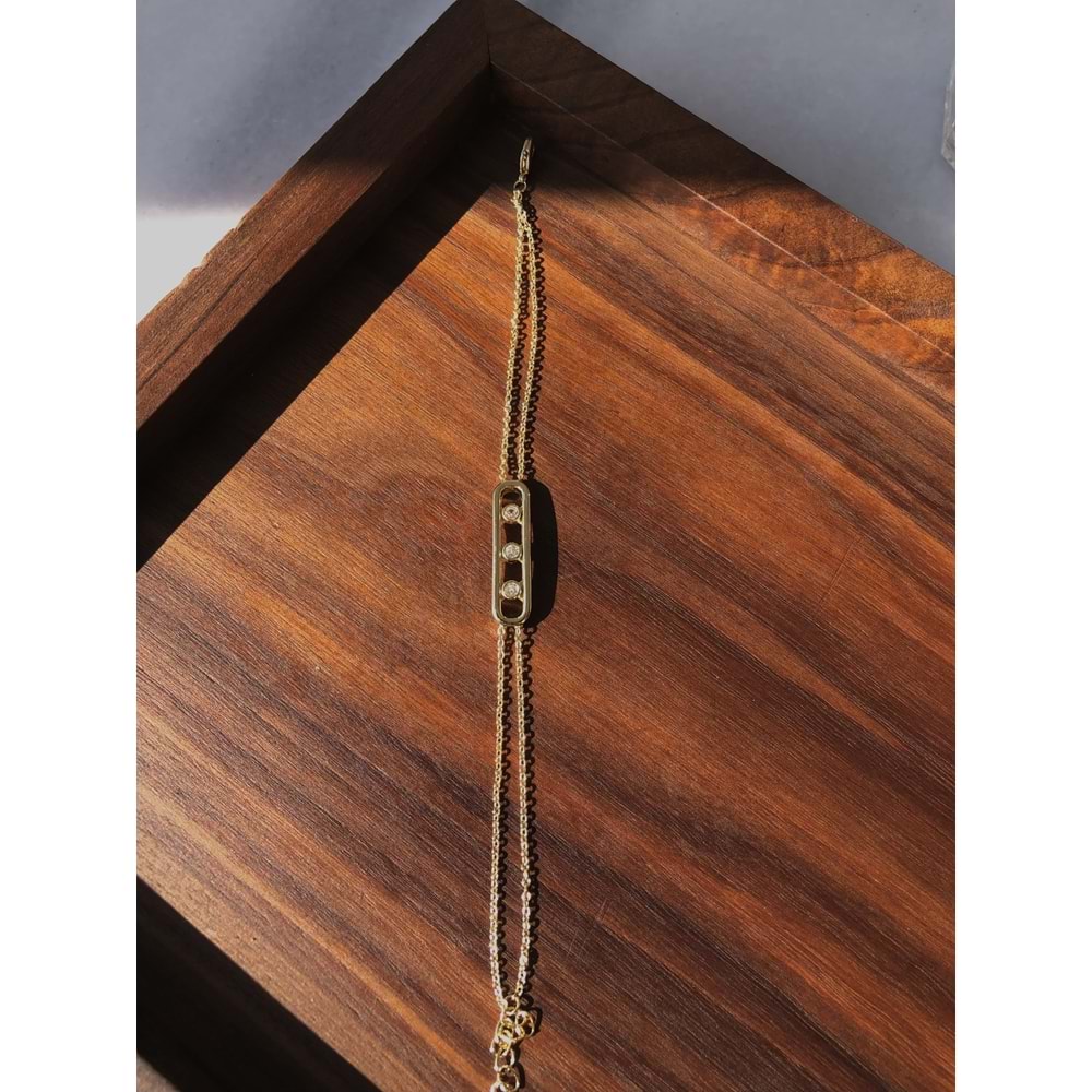 VIP Pırlanta Taşlı Zarif Bileklik GOLD