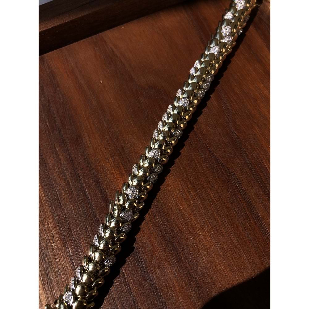 VIP Pırlanta Detaylı Snake Skin Bileklik